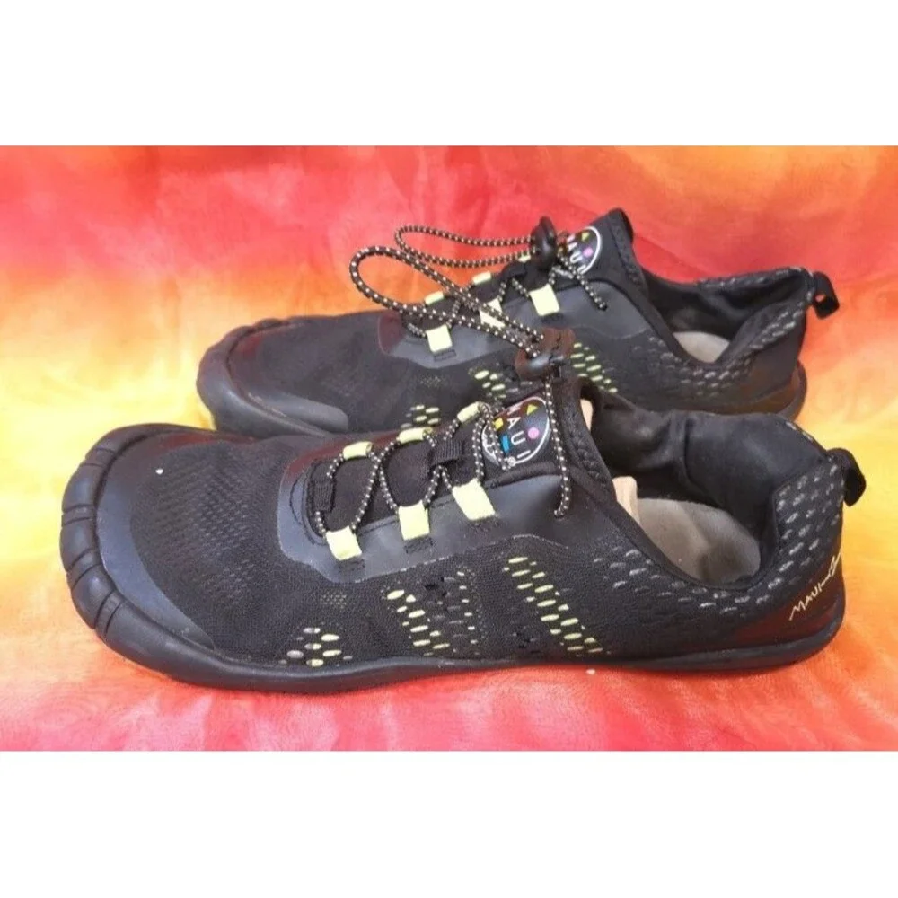 Pre owned Men Maui and Sons Water Black Drawstring Closur Beach Surf Shoes Sz 12